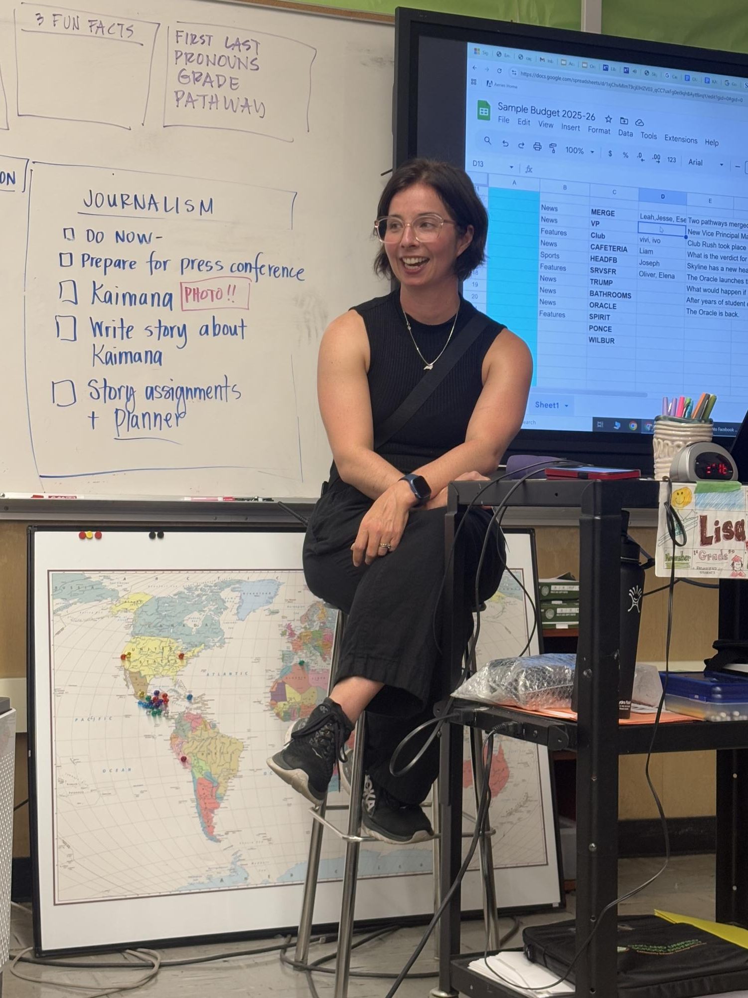 MARIA KAIMANA speaks to The
Oracle on Aug. 21 about her new
job.